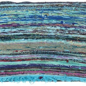 NWT Turquoise Handmade Recycled Loop Rug 5x8